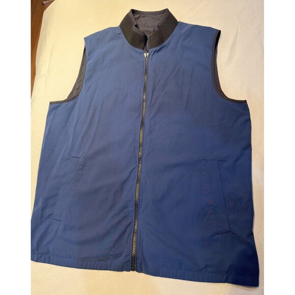 Untuckit Vest Mens Medium Blue/grey Lightweight Zip Front Casual Reversible Golf - Picture 1 of 9